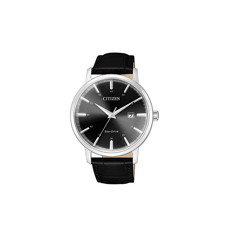 

CITIZEN Eco-Drive Series Simple and Fashionable Solar Quartz Genuine Leather Strap Men s Watch Black Dial BM7460-11E чорний