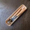 Stainless Steel Wooden Rice Soup Cake Fruit Fork Coffee Dessert Spoon  for Family Dining