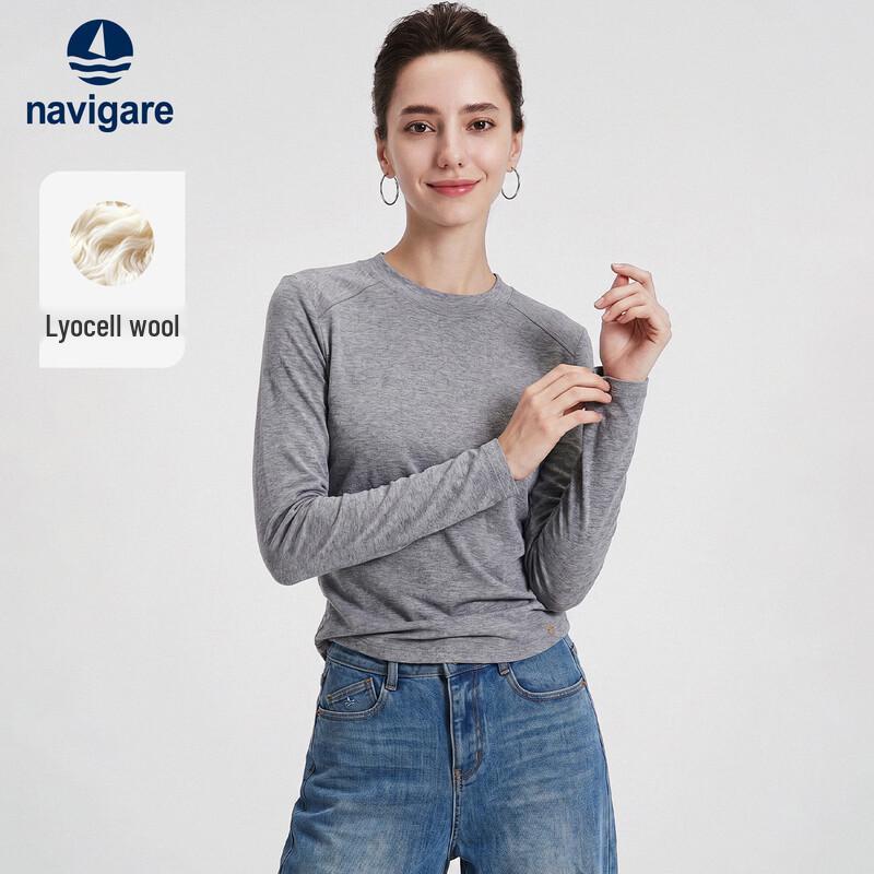 Navigare Women's Mock Neck Slim Fit Long Sleeve T-Shirt