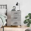 Bedside Table - Maison Exclusive - Concrete Grey - Metal Legs - 40x40x66 Cm