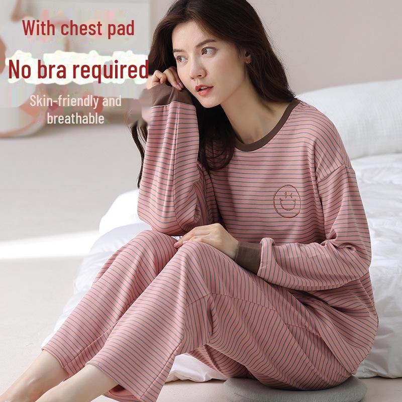 Women's Long-Sleeve Padded Pajamas, Cute Cartoon Style, Large-Size, Spring & Autumn Homewear, 2024 New Collection.