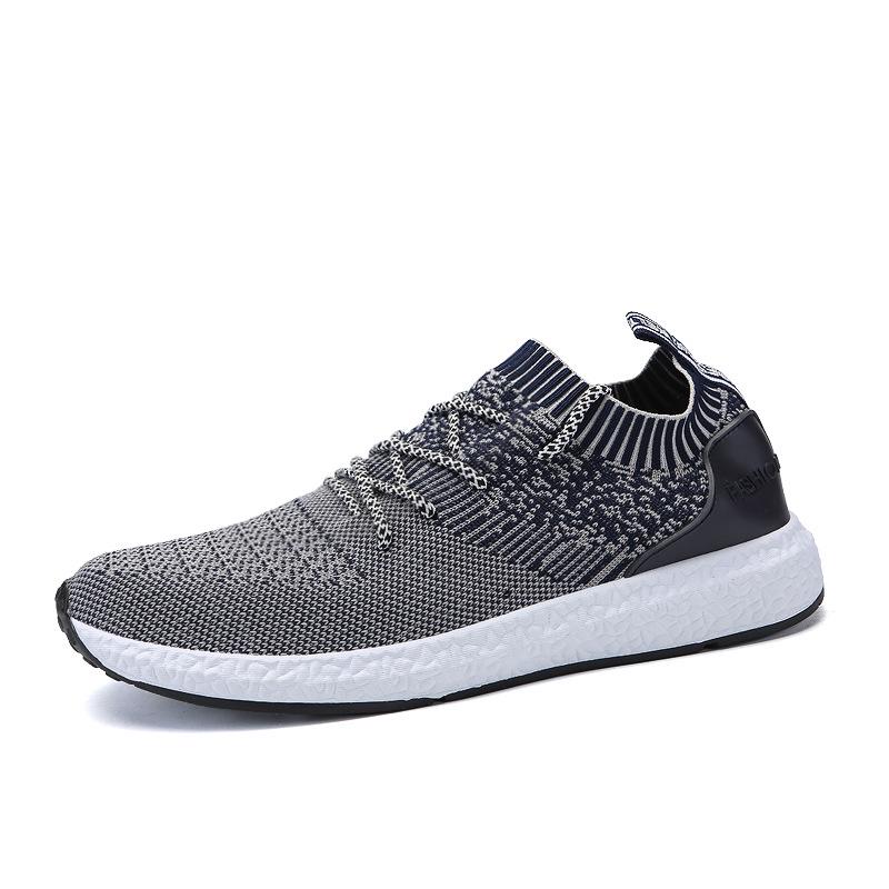 

Men s shoes fly-woven lightweight casual running shoes trendy shoes breathable Korean version wear-resistant new sports shoes mesh shoes large size 46 38