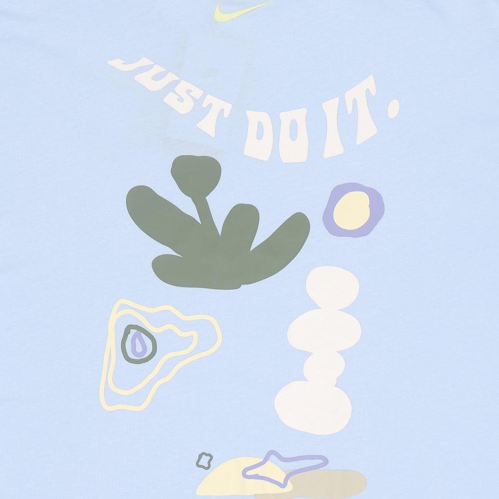 Nike American Vintage Hand-Painted Graffiti Lettering Print Dopamine Crew Neck Short Sleeve Drop Shoulder T-Shirt Women T-Shirt Blue DX6150-441