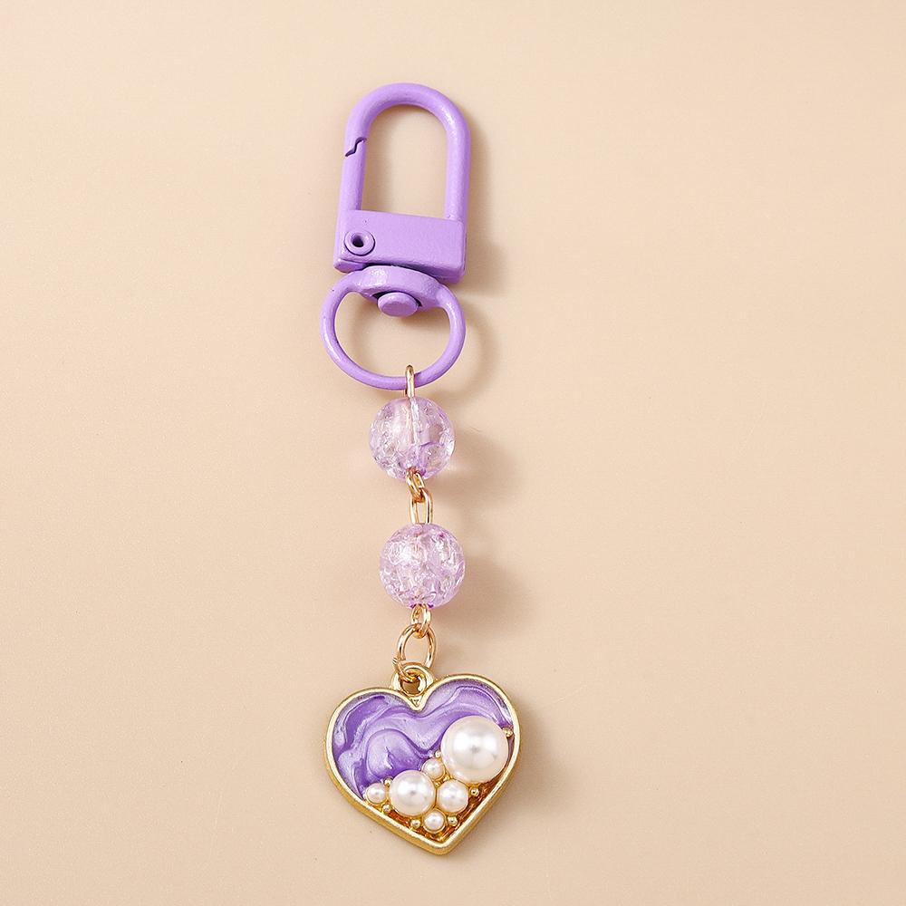 

Cute Enamel Flower Butterfly Keychain Women Girls Love Heart Key Ring Pendants Handbag Decor DIY Handmade Jewelry Gifts