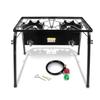 Outdoor 2 Burner Camping Stove with Double Propane Burner for Cooking/Home Brewing/Making Sauce Stainless Steel Silver High Hea