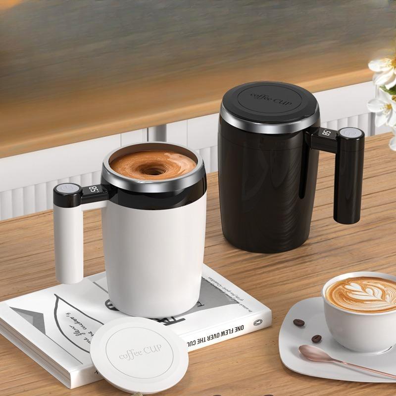 Rechargeable Stainless Steel Coffee Cup Electric Magnetic Stirring Insulated Travel Mug Portable Mixing Cup