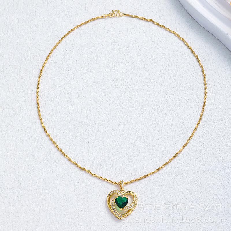 

Love Necklace Women S Light Luxury High-End Baiol And Micro-Inlaid Zircon Pendant Accessories