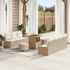 Garden Sofa Set with Cushions 10 pcs Beige Poly Rattan
