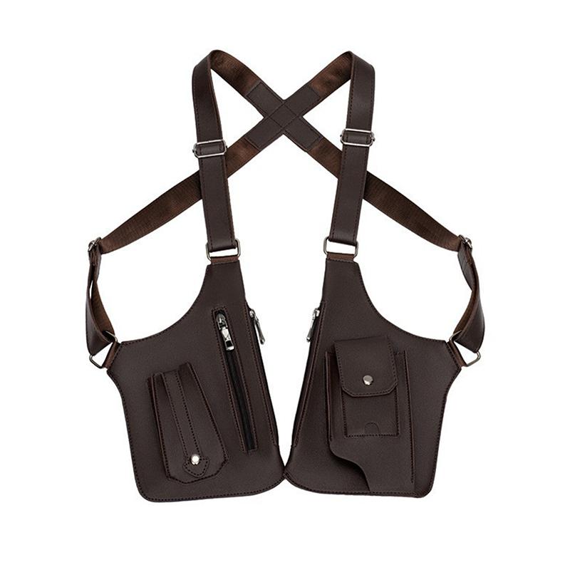 

Многофункциональная тактическая наплечная сумка-кобура для хранения через плечо, мужская противокражная нагрудная сумка из кожи, сумка для охоты и спорта на открытом воздухе коричневый