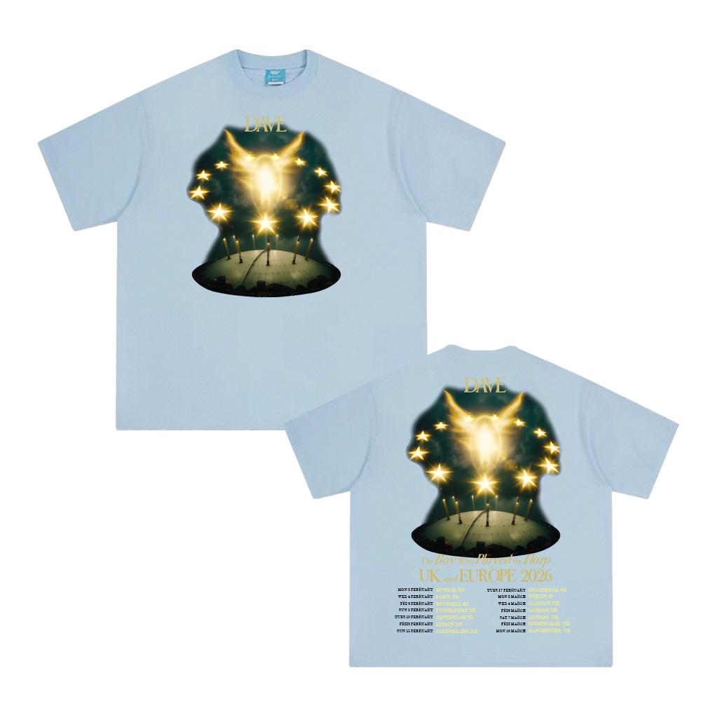 

Dave The Boy Who Played The Harp Tour 2026 Summer Hip Hop Tee-shirt Korean Cotton High Quality Clothing Female/Male Tops XXL