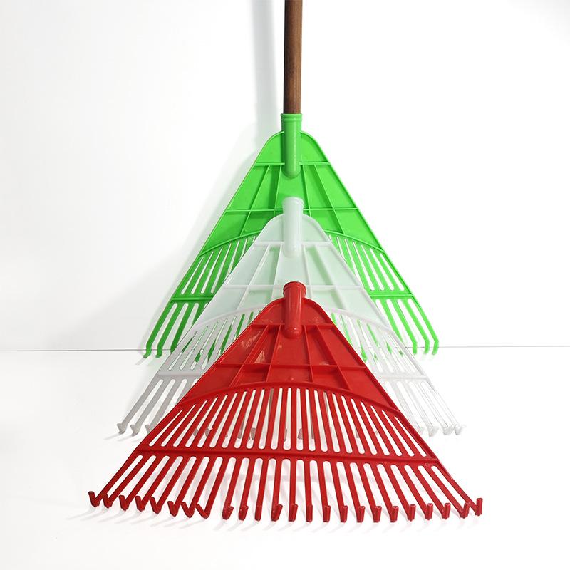 24-Tooth Plastic Garden Rake for Leaves and Grains