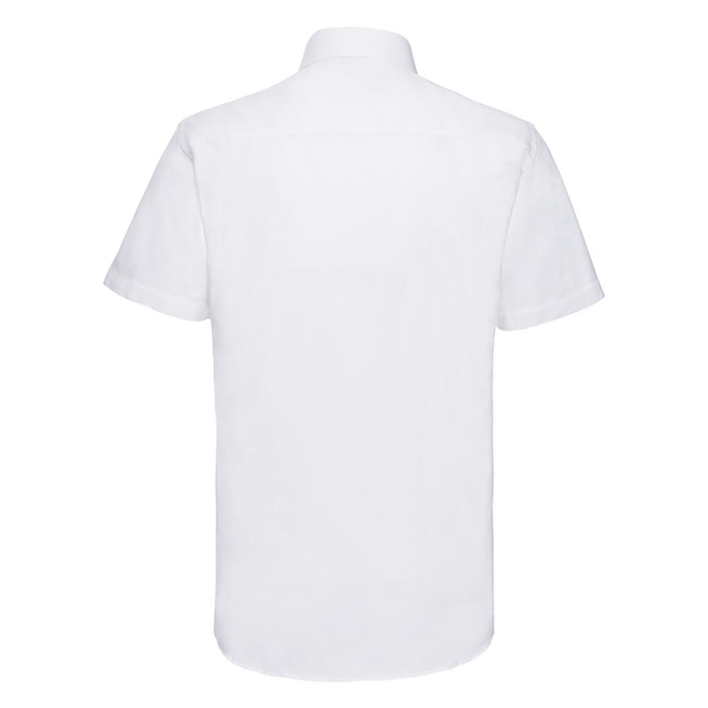 Russell Collection Mens Oxford Tailored Short-Sleeved Shirt
