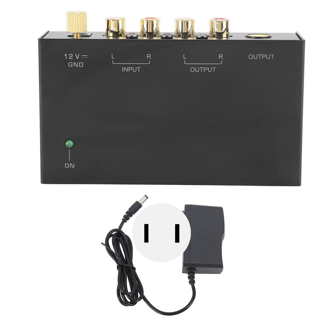 Phono-Vorverstärker AC Metall 100–240V Schallplattenspieler Vorverstärker für Plattenspieler Vinyl-Schallplattenspieler