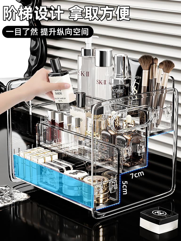 Cosmetic Storage Box,Acrylic Desktop Organizer,Multi-layered Display Stand for Makeup,Skincare Products,and Perfumes