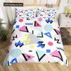 Retro Memphis Style Duvet Cover Set Galaxy Fashion Style Geometric Shapes Bedding Set Full,Hipster Old Fashioned Comforter Cover