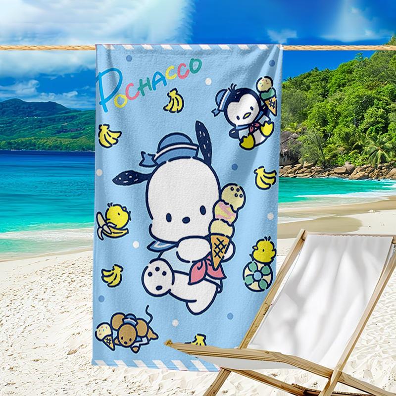 1pc Sanrio6 Beach Towel, Beach and Seaside Swimming Pool Equipment, Fashion Pattern, Rectangular, Travel Essentials
