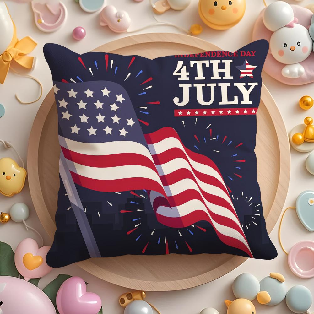 

Independence Day Cushion Cover Home & Car Multi-Scene Pillow Cover - Reversible, Soft & Durable for Daily Use 30X30cm