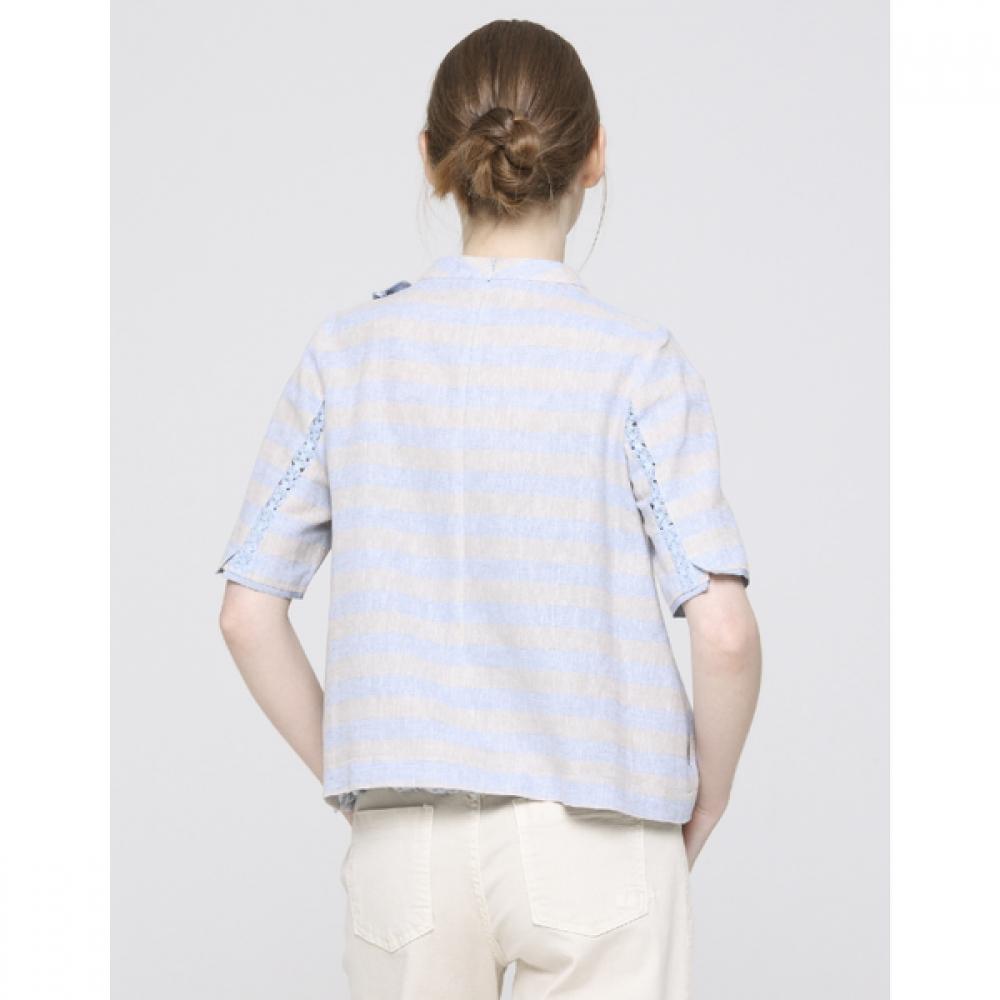 Son Jung Wan Ribbon Stripe Blouse Zbl6262350