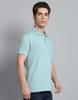 MONTE CARLO Mens Solid Green Collar Neck Half Sleeve T-Shirt