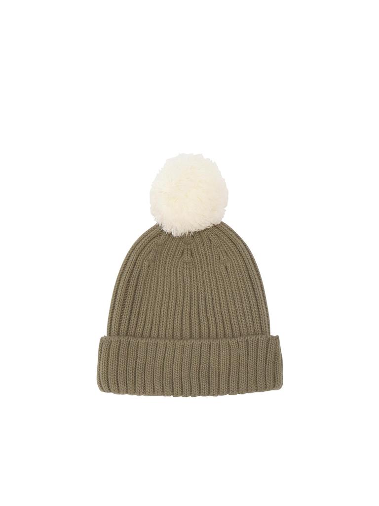 The North Face Pom Pom Cappucho Knit Classic Khaki Kids' Cap, (KF)