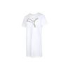 Logo Print Casual Sports Round Neck Short Sleeve Dress Women Dresses White 845966-02