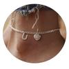 26 Initial Stainless Steel Anklet For Women Crystal Letter Heart  Color Chain Ankle Bracelet Summer Jewelry Accessories
