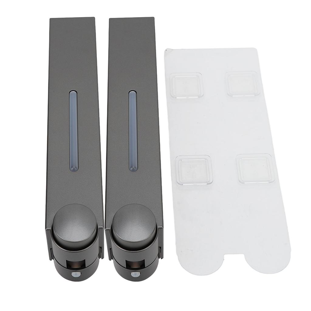 Wandmontierte Flüssigseifenspender Rückseite Klebetyp Kunststoff Shampoo Spender für Zuhause Hotel Schule Toilette Grau 6028 2