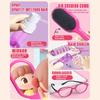 9/13/17Pcs Princess Dress Up Hair Dryer And Haircut Toy Kit Straight Hair Stick Blow Dryer Hair Salon Toy Kit Curler