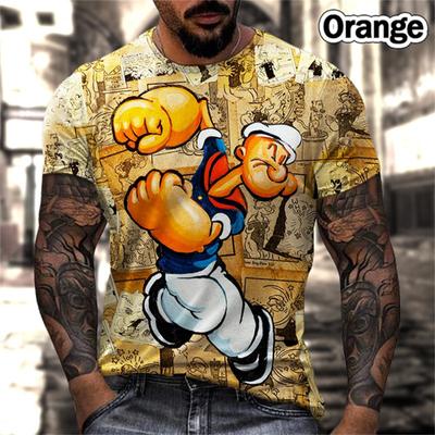 Men's Vintage T-shirt Loose O-Neck Sailor 3D Short Sleeve Street Casual Hip Hop Top T-shirt Clothing