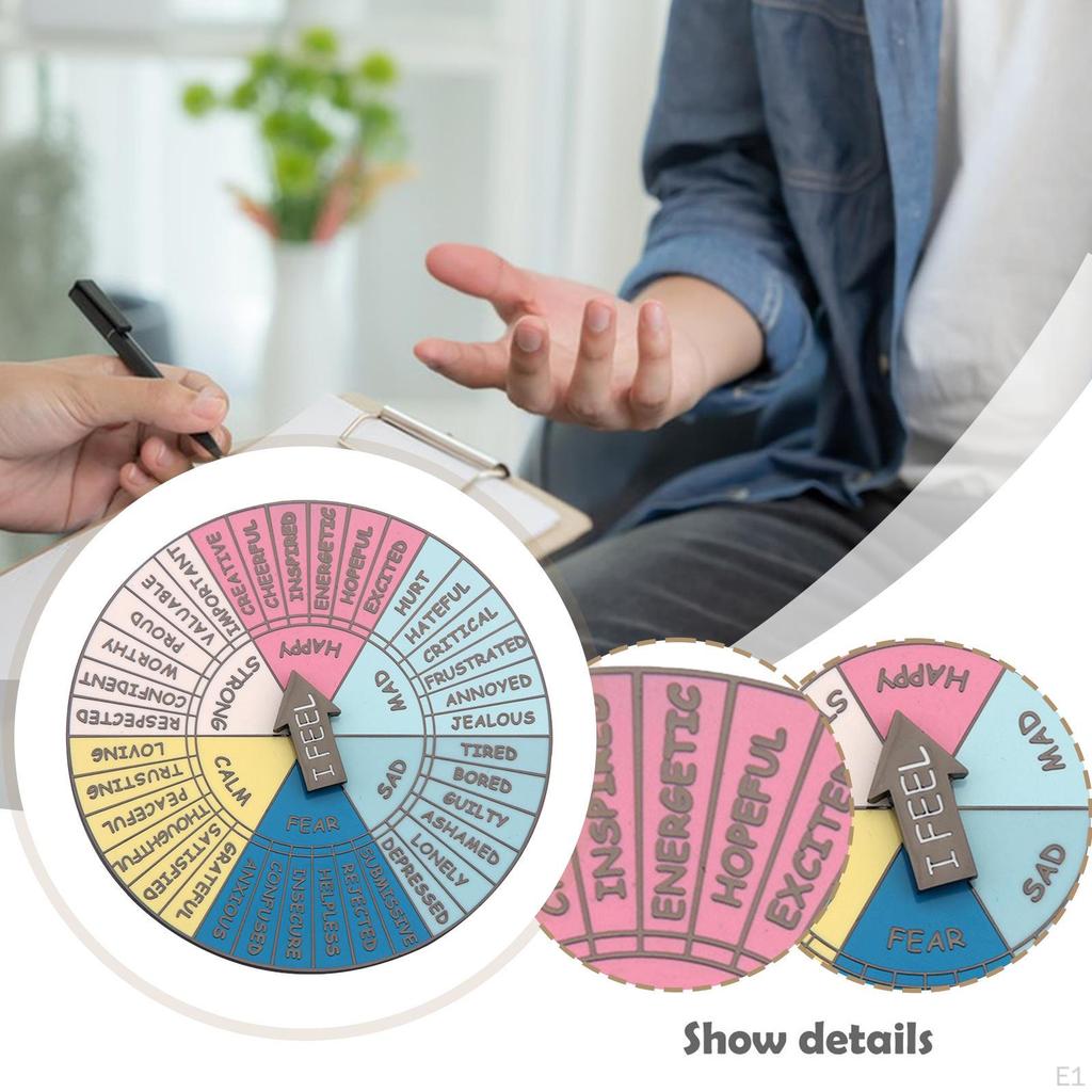 Feelings Wheel Brooch Emotion Lapel Pin Mental Health for Jackets Backpack