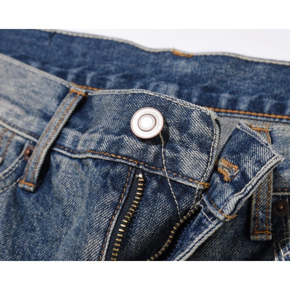 Blue Washed Destroyed Flared Jean Pants Hip Hop Graffiti Ripped Denim Jeans Men Streetwear Vintage Wide Leg Jeans