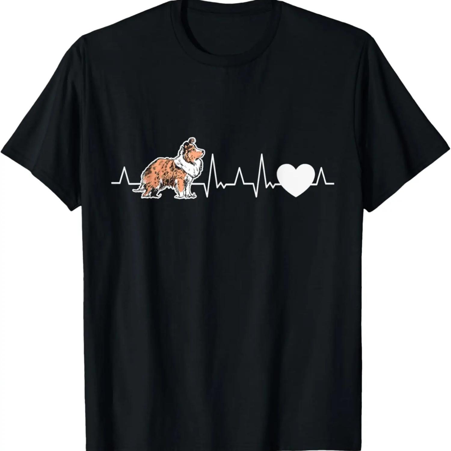 

Shetland Sheepdog Heartbeat Sheltie T-Shirt XXXXXL чорний