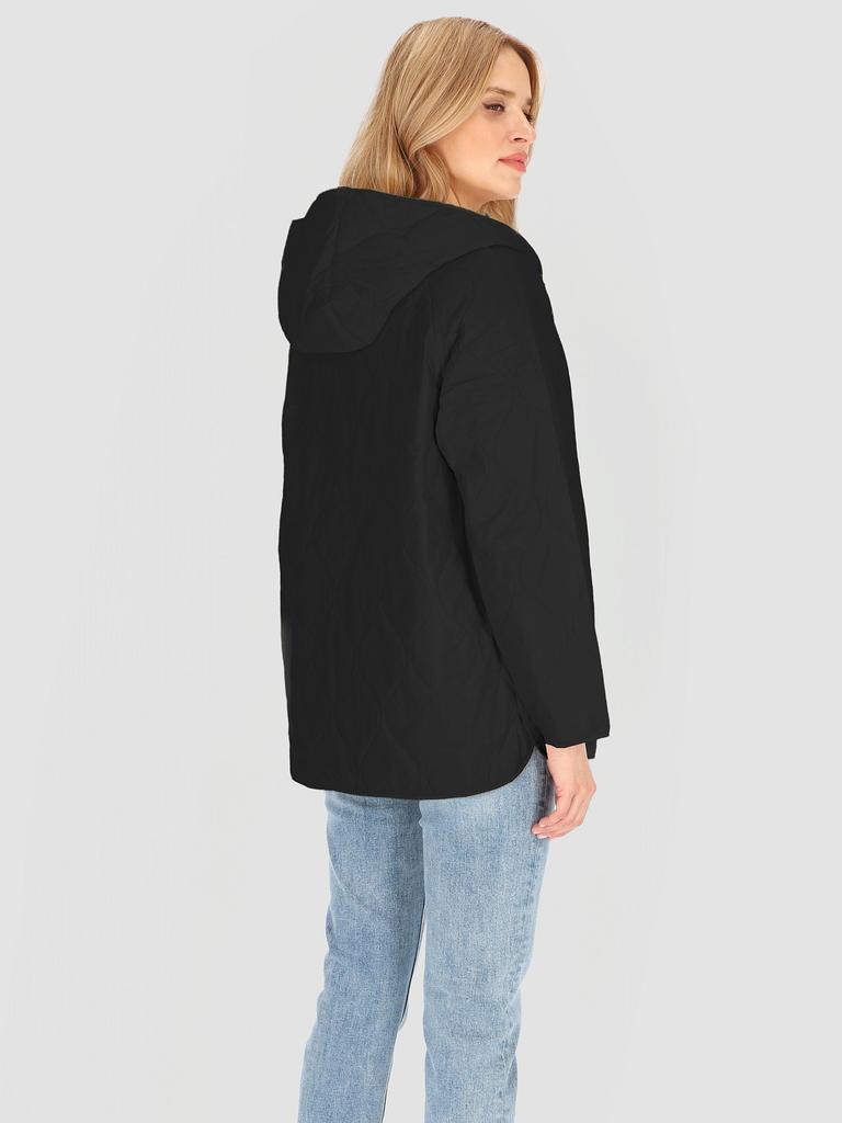 WOMEN' QUILTED TRANSITION JACKET WITH HOOD