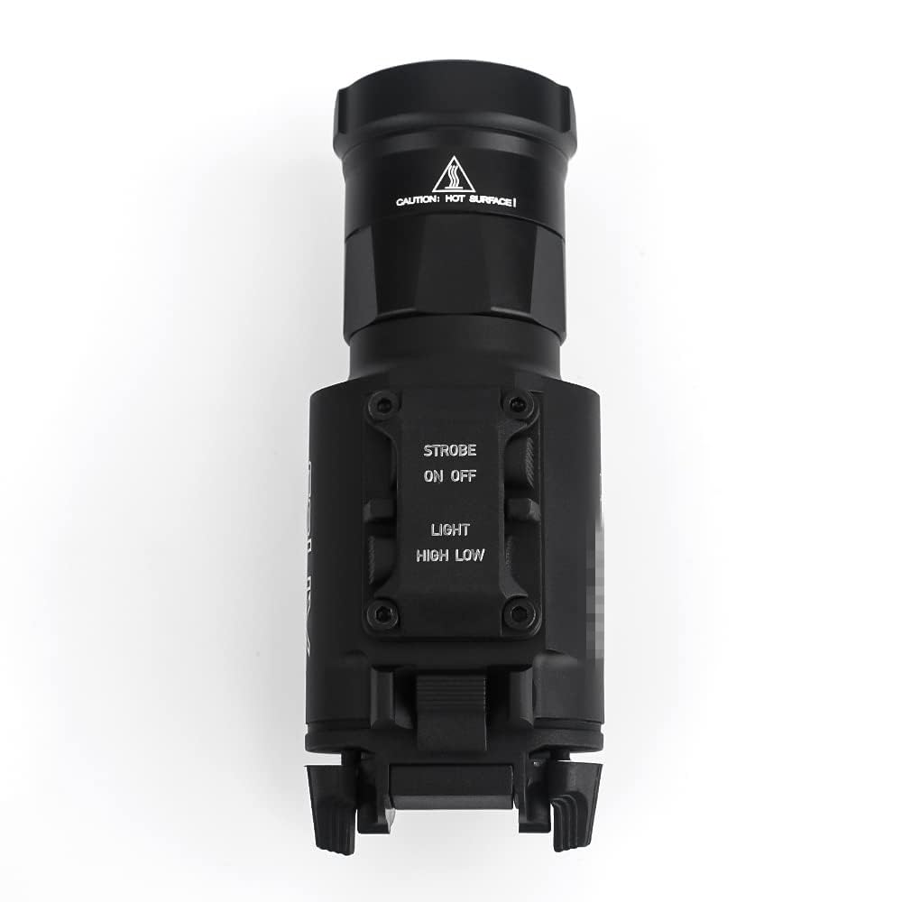 WADSN XH35 Type Flashlight, 300/1000 Lumen Switchable, Strobe Function, Tactical Light, Airsoft Scout Light (Black)