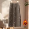 Sequined Woolen High-Waist Straight Skirt for Women
