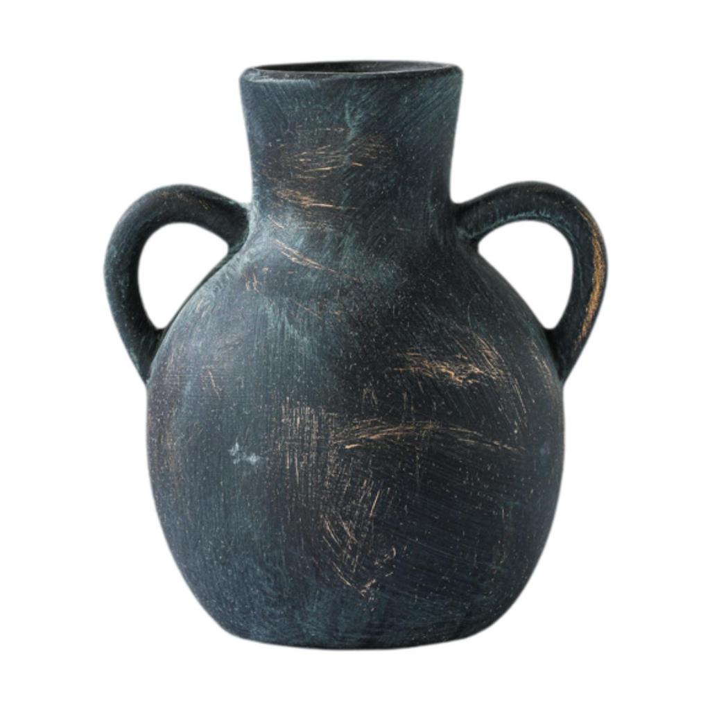 Rustic Ceramic Vase Display,Boho Decorative Pottery Ornaments Farmhouse Flower Vase for Office Desk Fireplace Entryway Christmas