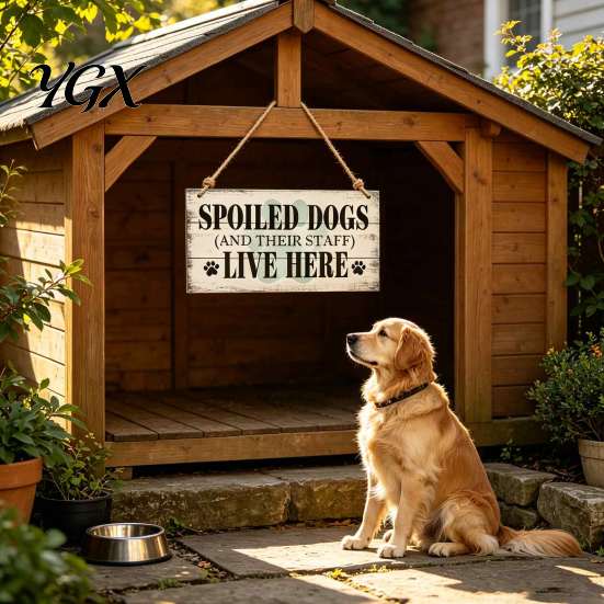 Hanging Wood Sign for Pets Pet House Wooden Door Sign, Rustic Farmhouse Dog Wall Plaque, Lover Gift Ideas Vintage Home Decor, Housewarming Lovers