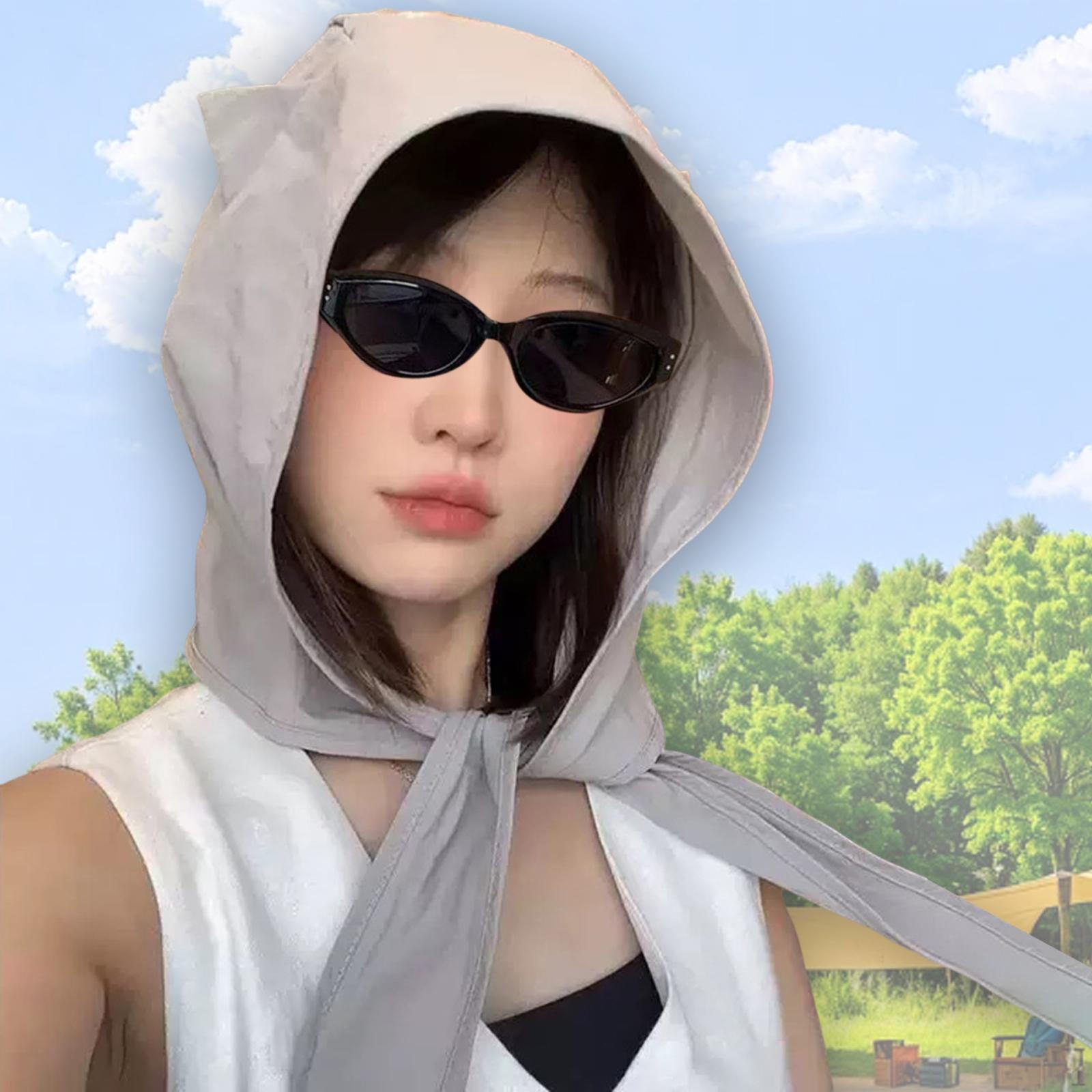 

Шляпа для женщин бандана головной убор мультяшная повязка на голову легкая мягкая с клапаном для защиты шеи кепка от солнца серый