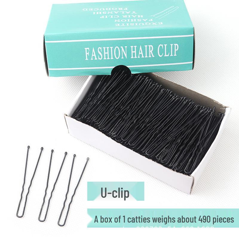 500g Large Pack Black U-Shaped Thickened Wavy Hair Clips