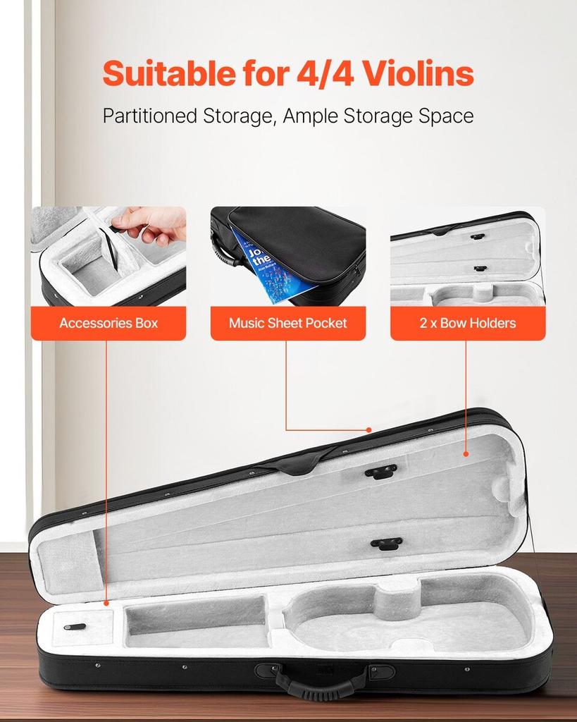 Portable Nylon Fabric 4/4 Full Size Violin Case Anti-Scratch Carrying Bag
