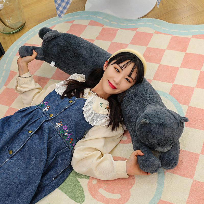 1pcs Long Strip Pillow Brutalist Home Lazy Blue Cat Pillow Men and Women Sleeping Leg Pillow Home Sofa Waist Pillow