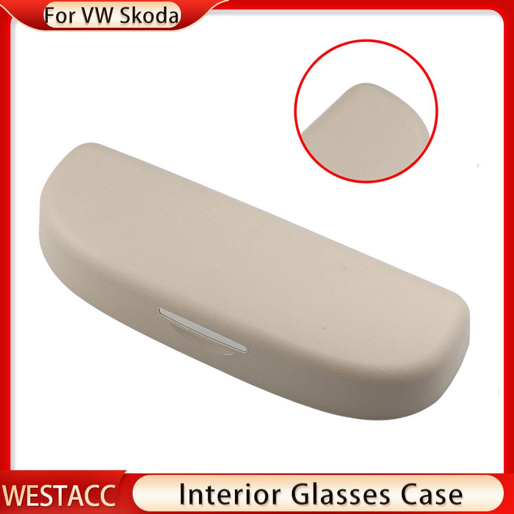 Étui à lunettes de voiture en ABS, support de lunettes de soleil pour VW Touareg 2018, boîte de rangement pour lunettes de soleil Skoda Karoq Kodiaq