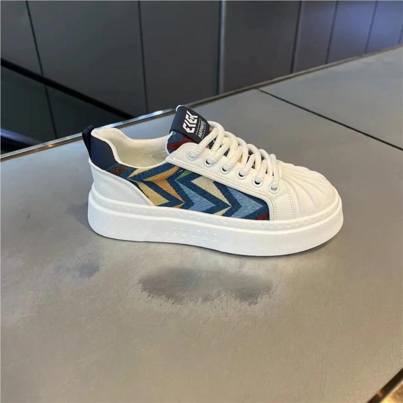 Spring new shell head board shoes breathable cloth comfortable thick sole color matching ec