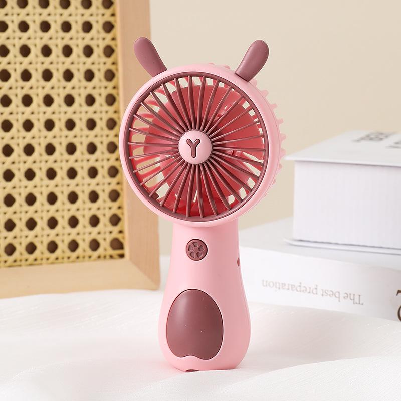 Creative Cartoon Mini Handheld Fan with USB Charging and Phone Holder