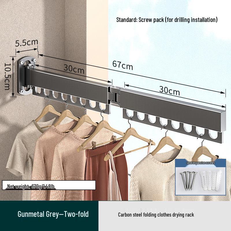 Retractable Aluminum Clothes Drying Rack for Windows and Balconies