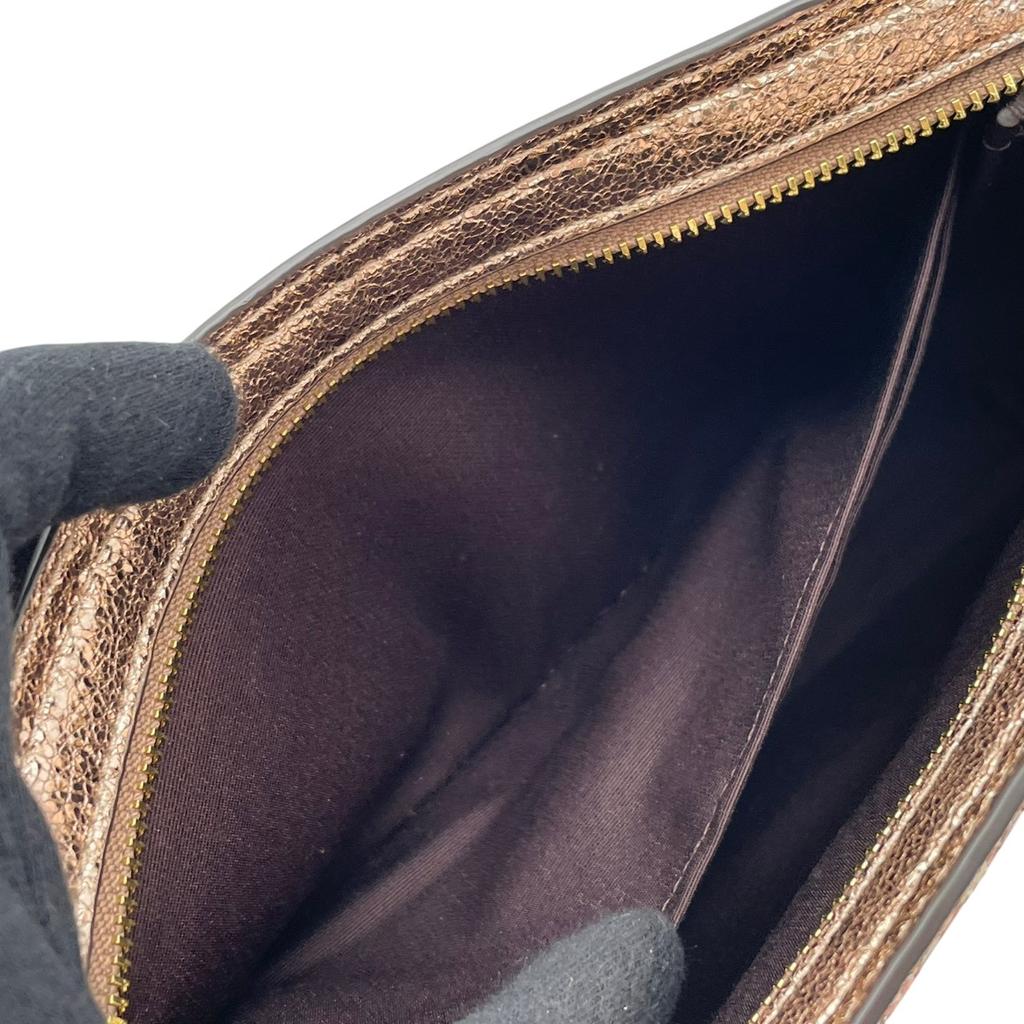 Used COACH Clutch bag Flap ClutchClutch bag Pink gold/pink leather Women