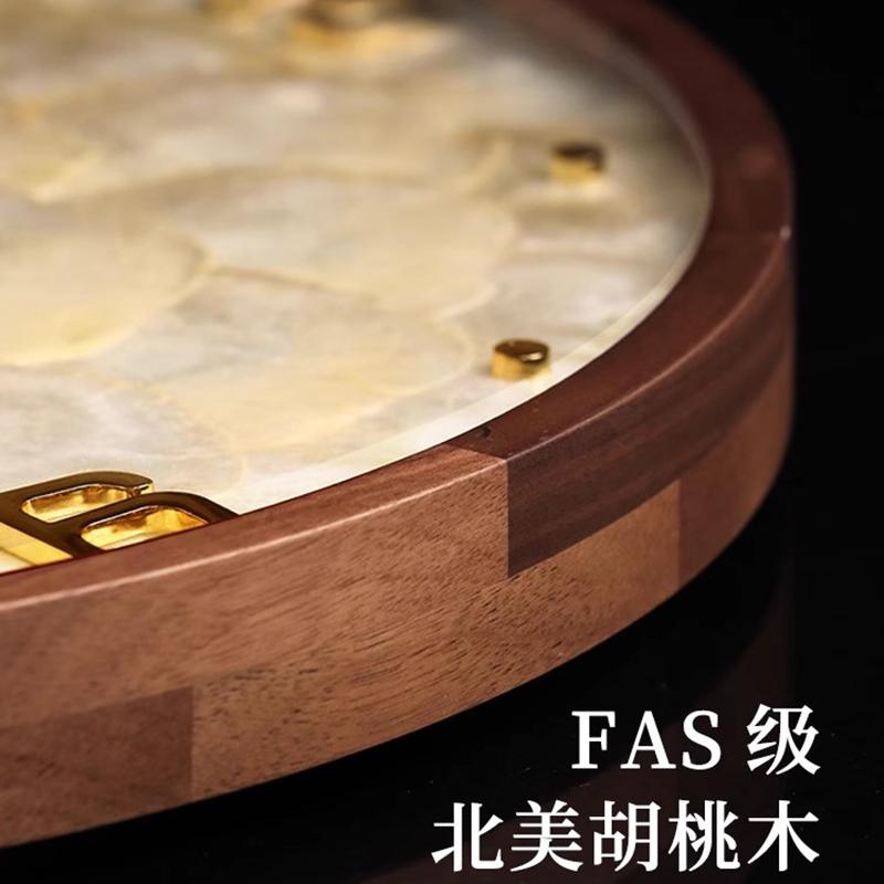 Italian Luxury Shell Wall Clock Modern Solid Wood Living Room High-end Wall Clock Premium Creative Home Decor Reloj Pared FYWC