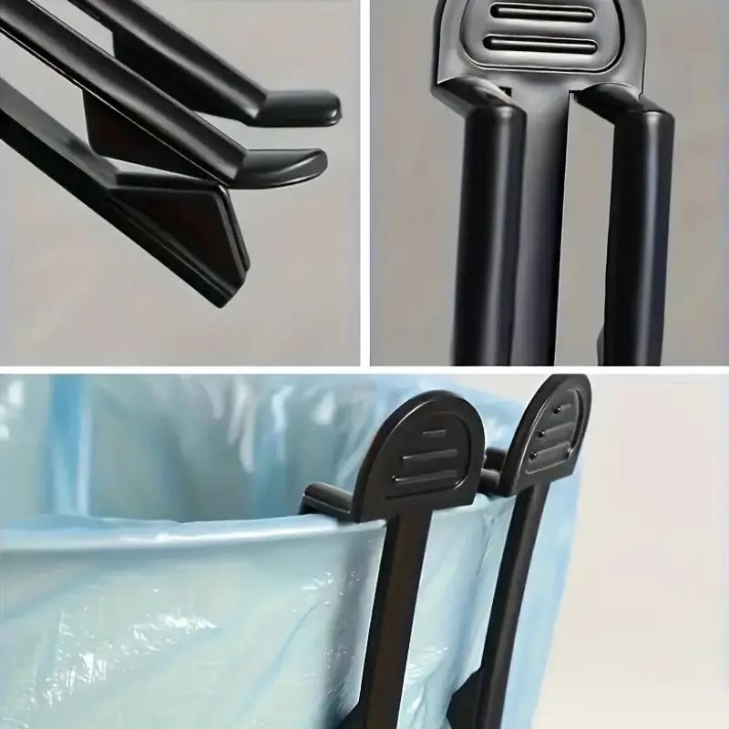 2Pcs Practical Plastic Garbage Bag Clip Fixed Waste Bin Bag Holder Rubbish Clip Trash Can Clamp Kitchen Bathroom Gadgets