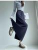 Gray High-Waisted A-Line Skirt for Women - Mid-Length, Hip-Hugging, Slit, Straight Tube Design for Spring, Autumn, and Winter.