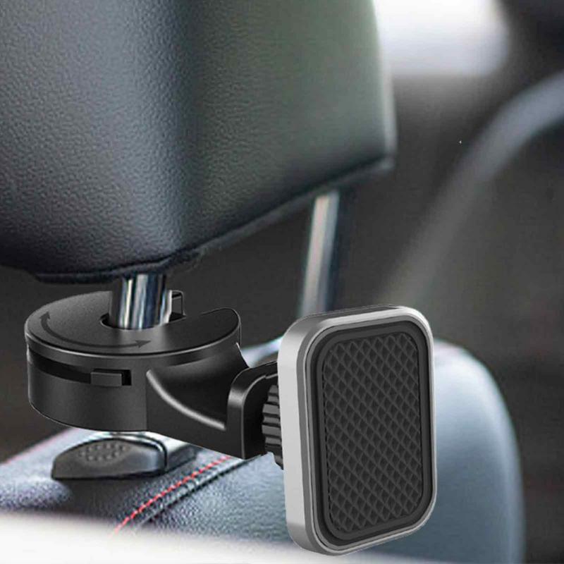 Headrest Phone Holder 360 Rotating Magnetic Car Bag Hooks Hook With Mobile Phone Bracket Magnetic Auto Rear Seat Bracket
